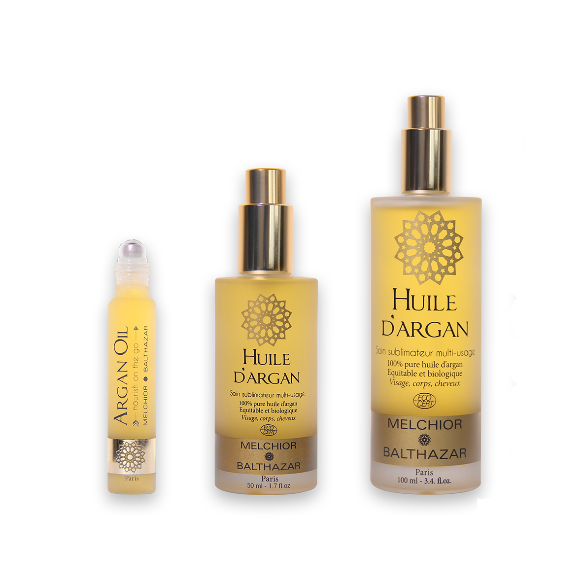Huile d'argan roll-on 100% naturelle et biologique - Melchior & Balthazar